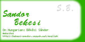 sandor bekesi business card