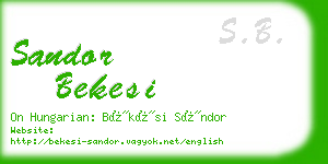 sandor bekesi business card